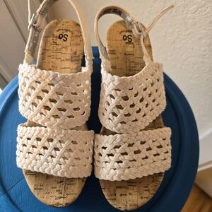 SO Woven Cream Kids Sandals